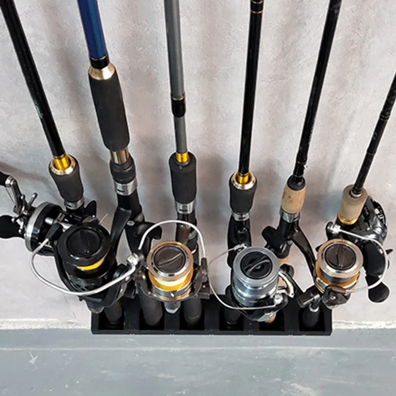 

Wholesale 1 Pair Vertical 6-Rod Rack Fishing Rod Holder Wall Mount Fishing Pole Display Stand X85