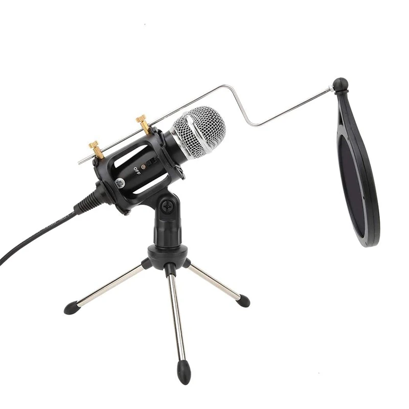 Studio Microphone Condenser Recording & Broadcasting with Anti-Spray Net Tripod Stand for Singing Phone | Электроника