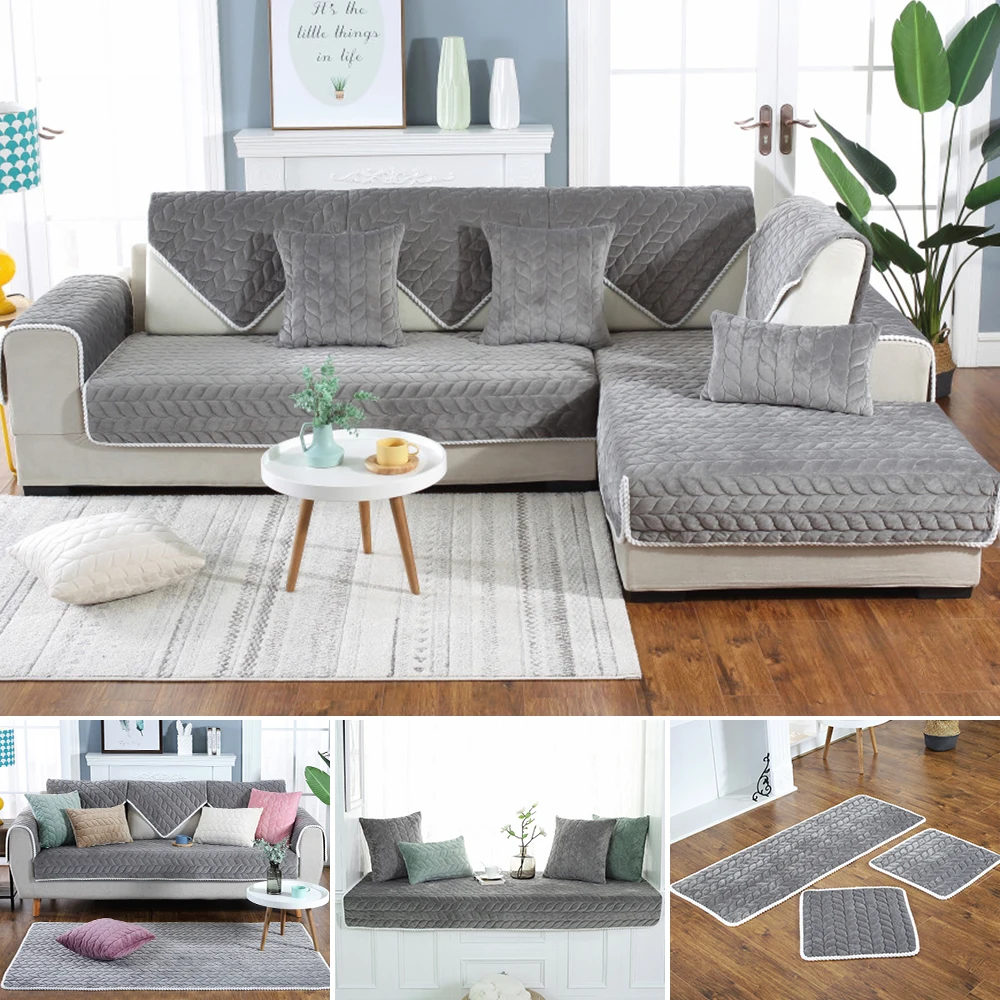 1/2/3 местный толстый чехол для дивана с серебристой лисой Эластичный Нескользящий