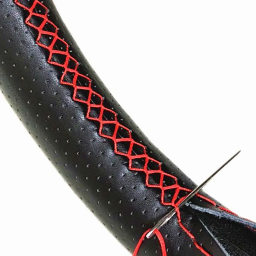 

Car Steering Wheel Braid Cover Needles And Thread Artificial Leather Car Covers Suite 3 Color DIY Texture Soft Auto Accessories