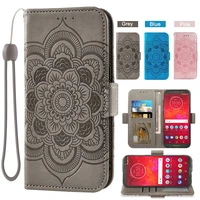 floral leather wallet case for motorola moto z3 play z z2 play force fundas capa shockproof phone bag stand flip cover purse