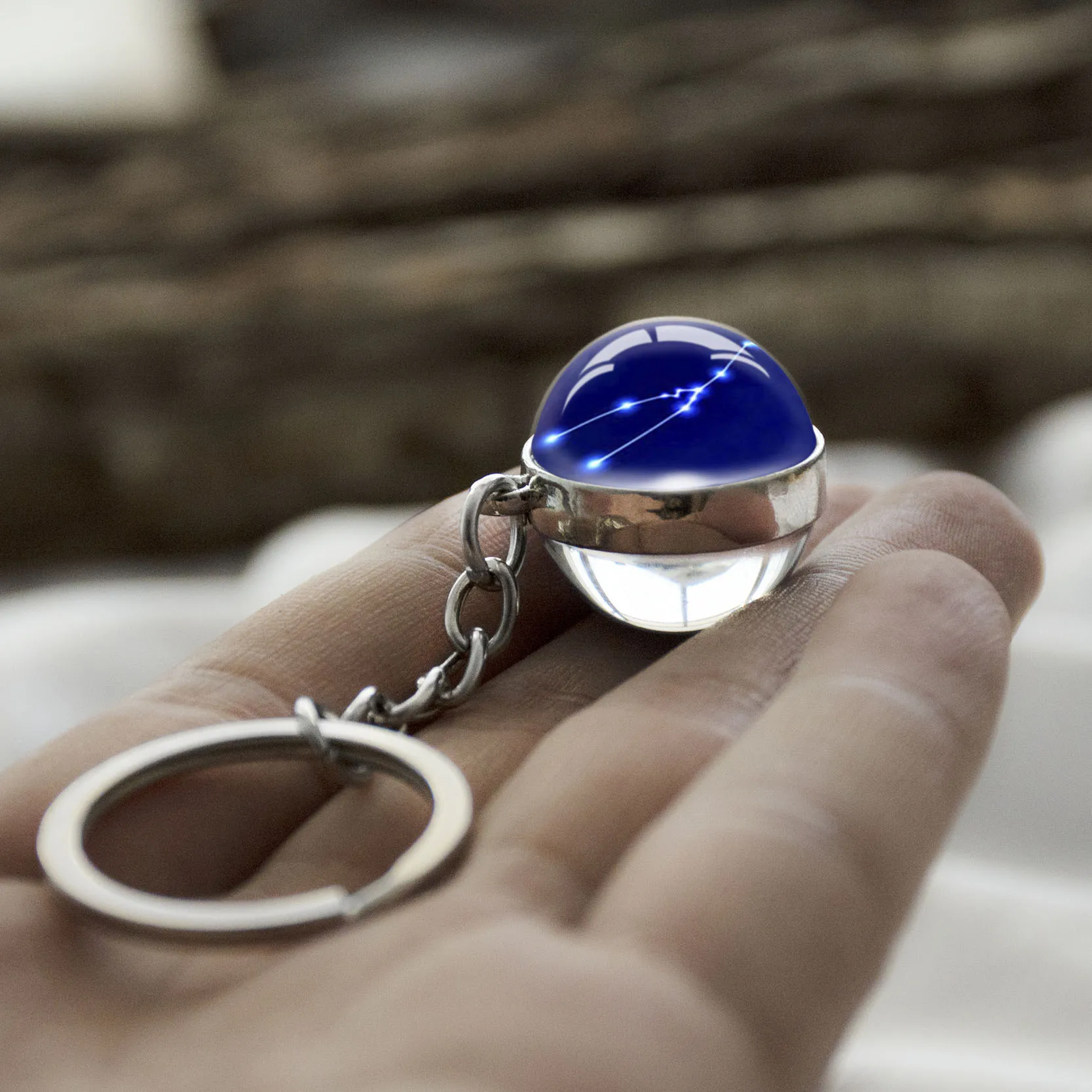 12 брелок для ключей Созвездие модный двухсторонний Кабошон стеклянный шар Знаки