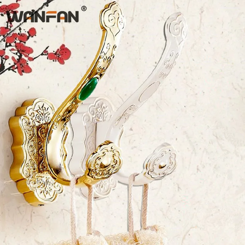 Роскошные крючки для халата настенный латунный крючок пальто ванной/кухни с 22