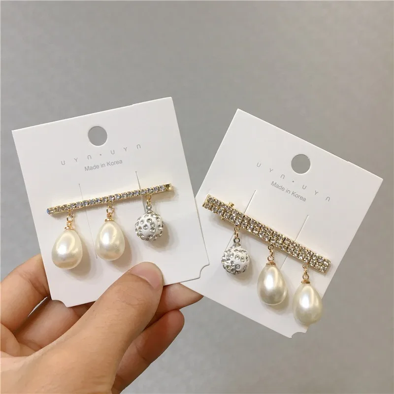 

New Pearls Barrettes For Women Hot Styles Pearl Tassel Hairpin Rhinestone Hair Clip Girls Headwear Hair Accessories
