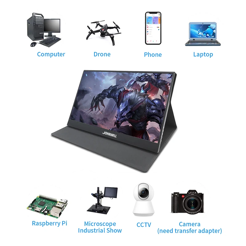 Портативный монитор 15 6 дюйма hdmi 4K ips ЖК дисплей HD USB Type C Дисплей для ПК ноутбука