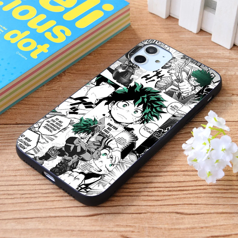 

For iPhone My Hero Academia Deku Manga Collage Soft TPU border Apple iPhone Case
