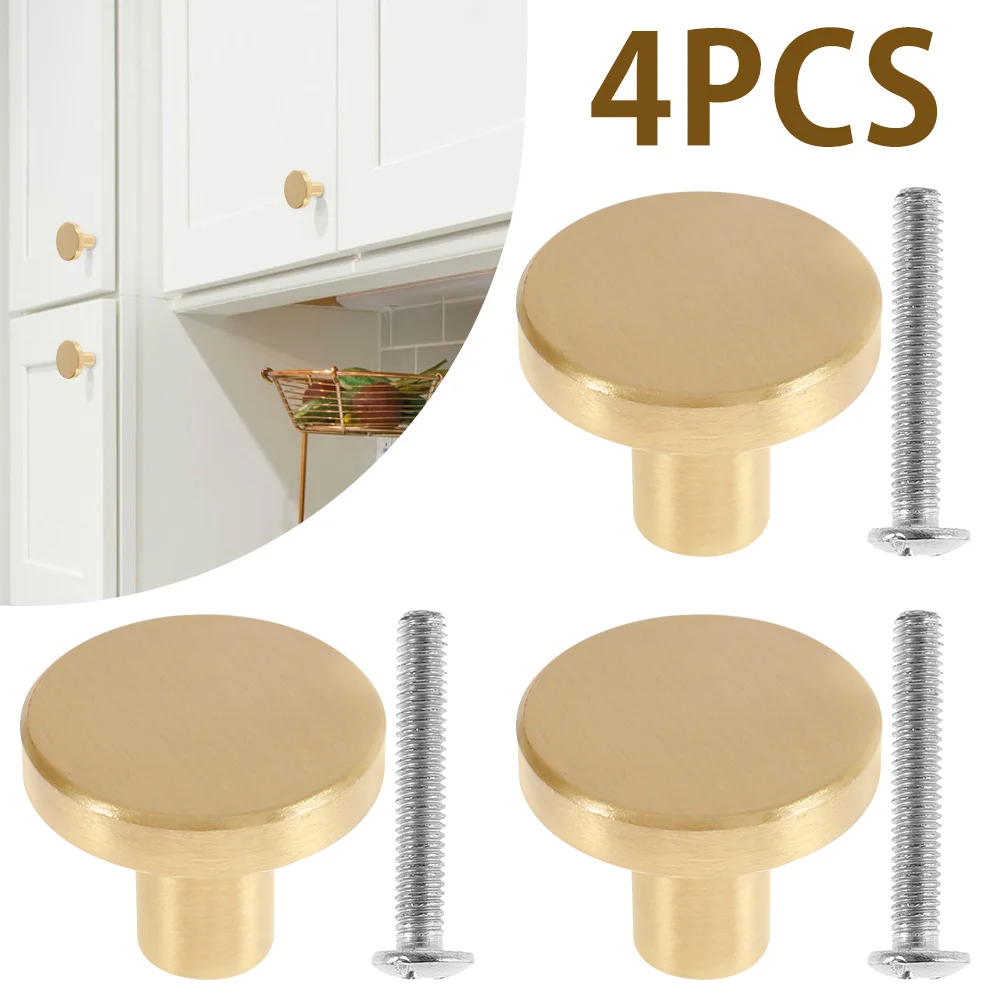 4 шт. мебельные ручки круглый латунный Мебельная ручка ящика Тянет дверная для