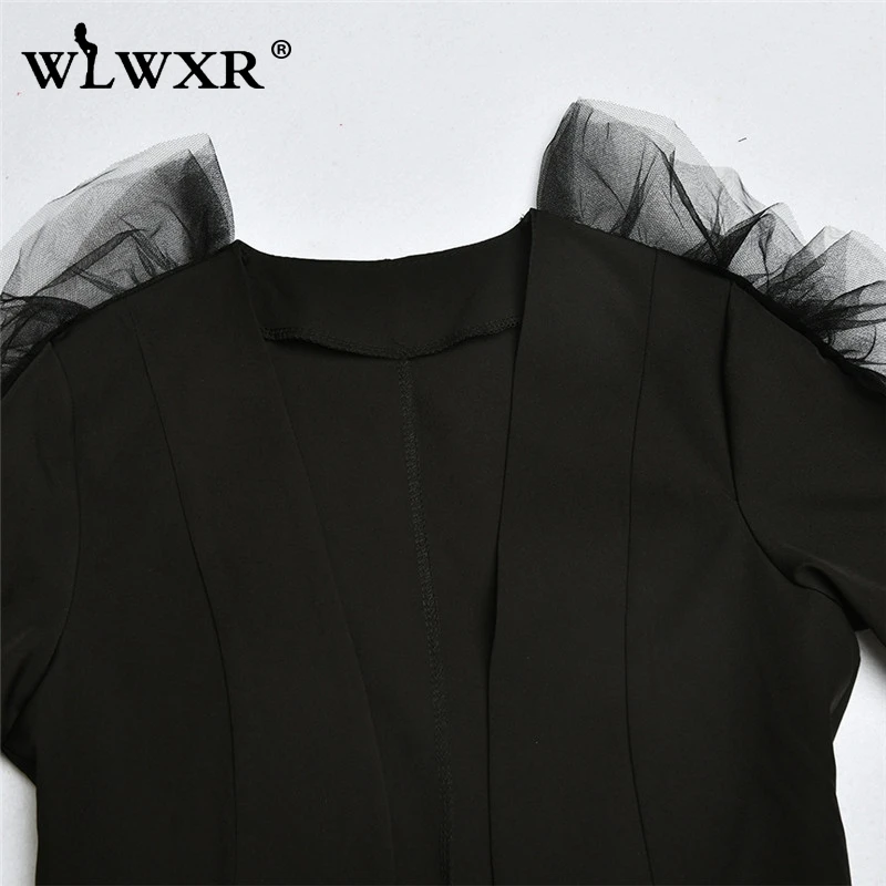 Женский костюм двойка WLWXR белый черный сетчатый пикантный блейзер с v образным