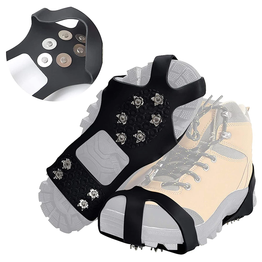 

Quality Outdoor Winter 10 Teeth Steel Climbing Gear Snow Ice Anti-skid Shoes Nail Ice Claw Walk Ice Fishing Shoe Cover
