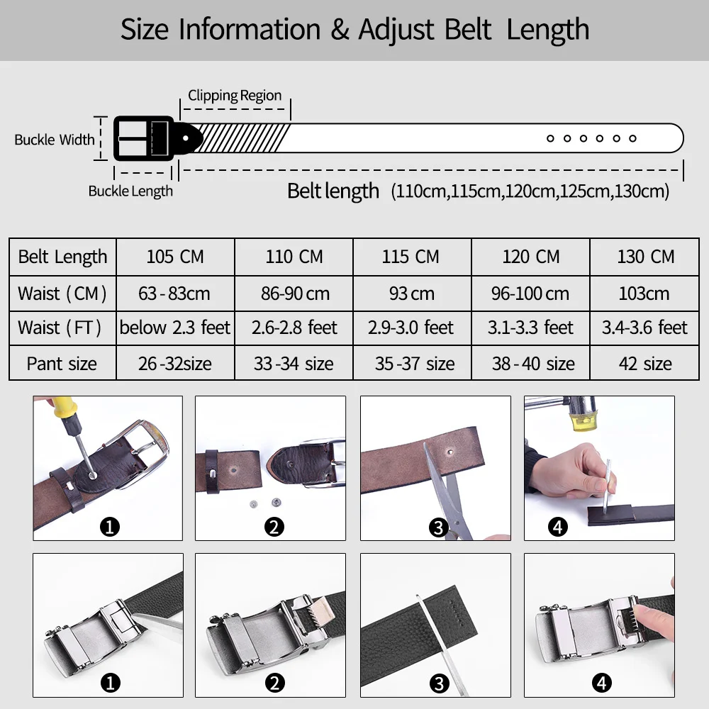 

Fashion Cow Genuine Leather Men Belt Smooth Buckle High Quality Male Strap for Business Casual Jeans Waistband