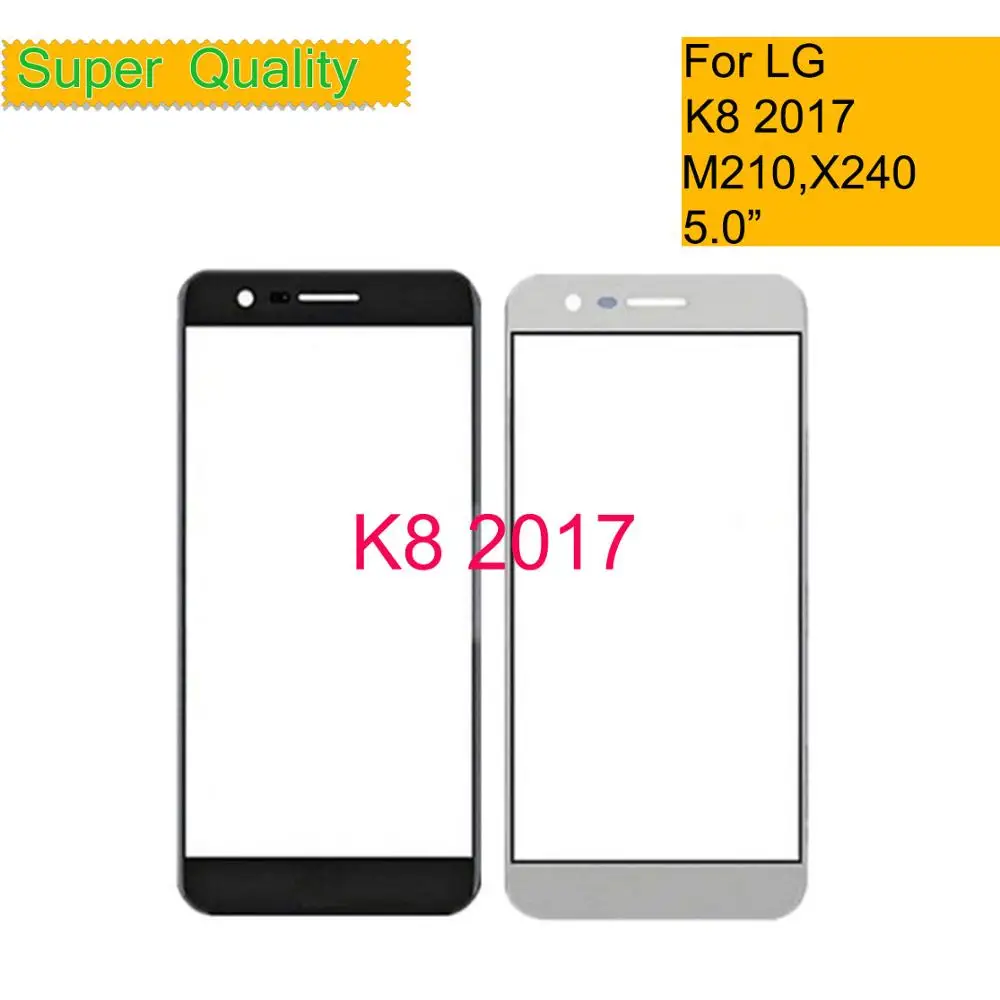 

10Pcs/Lot For LG K8 2017 Aristo MS210 US215 X240 Touch Screen Front Glass Panel Outer Lens For LG K8 2017 LCD Glass With OCA