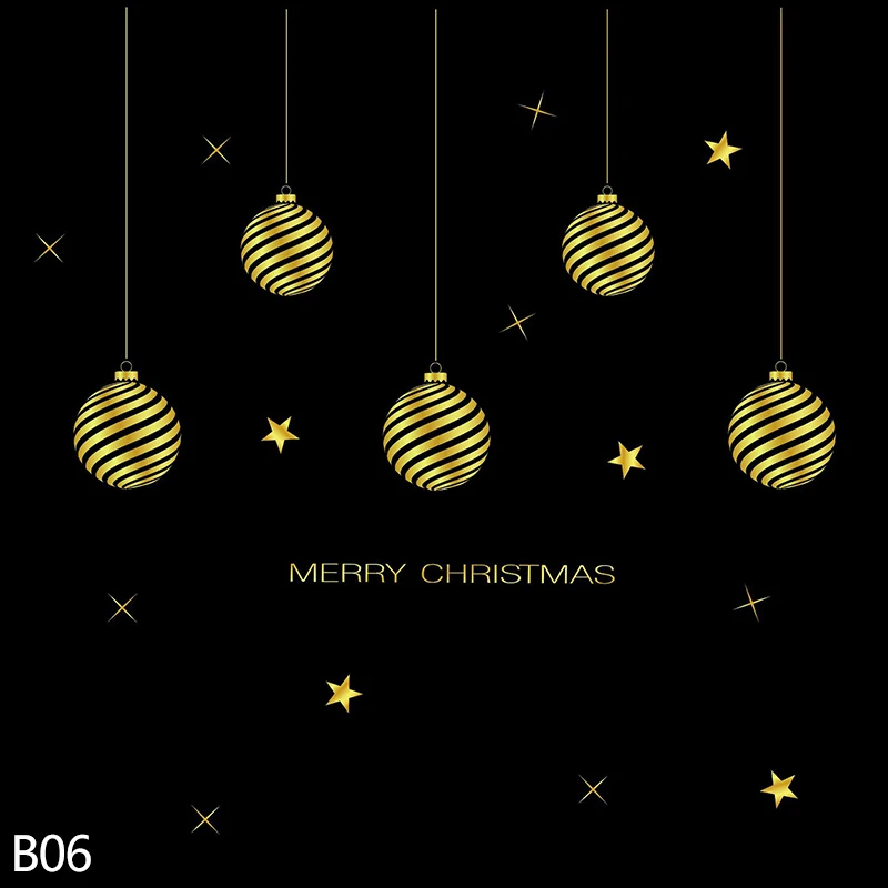B06 Merry Christmas Snowflake Window Sticker Frozen Party Winter Wall Stickers DIY Happy New Year Xmas Decor Shop Window Ornaments - Color: B06