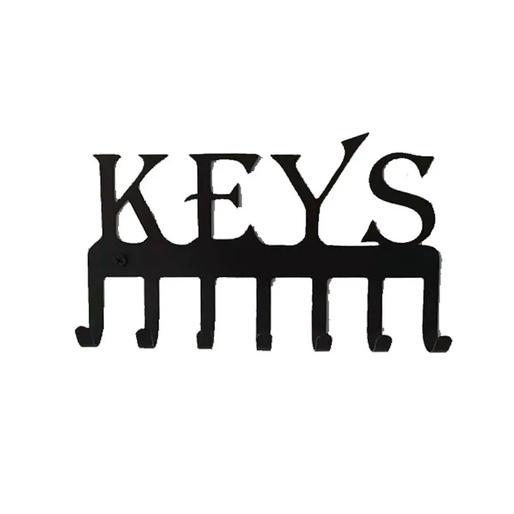 

Wall Decoration Wall Key Hook With 7 Black Metal Hooks Key Storage Wall Shelf Key Organizer For Entry Hallway Office