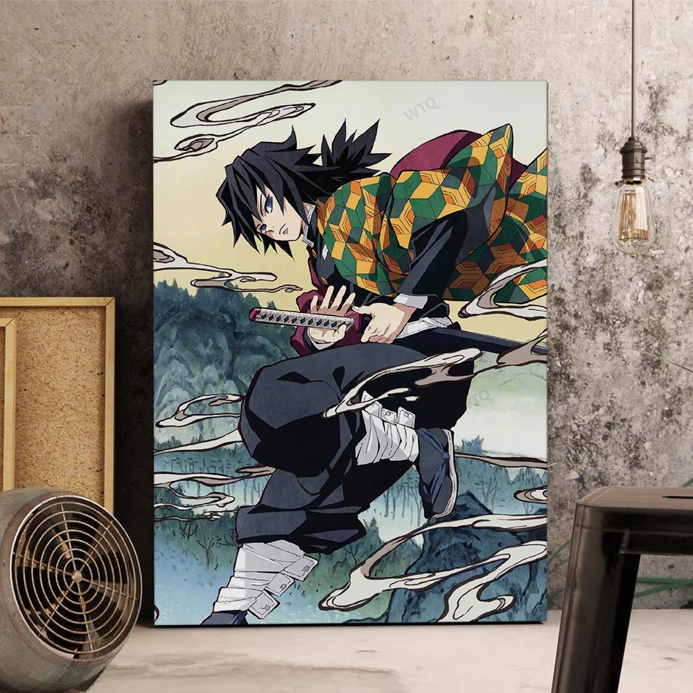 

WTQ One Piece Poster Demon Slayer Canvas Painting Anime Posters Wall Decor Retro Poster Wall Art Picture Decoration Home Decor