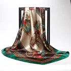 Платок Шелковый женский, 90 х90 см, с принтом