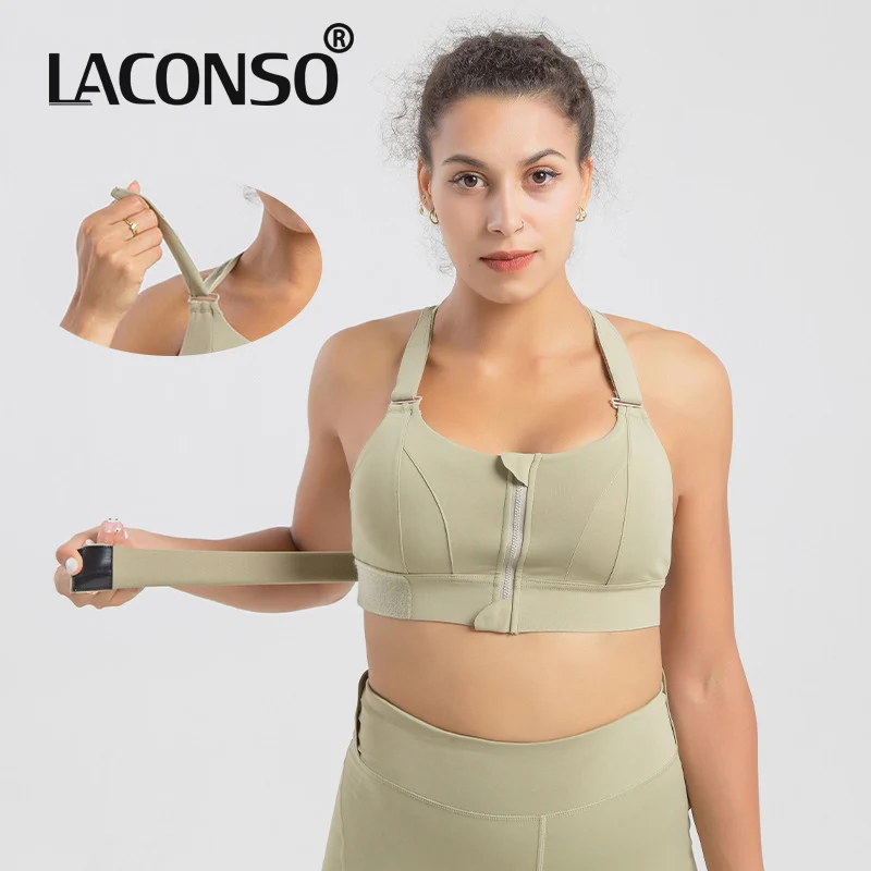 

Женский спортивный топ-бра LACONSO, для йоги, с эффектом пуш-ап, на липучке, с регулируемой застежкой спереди, из высокопрочной ткани для бега