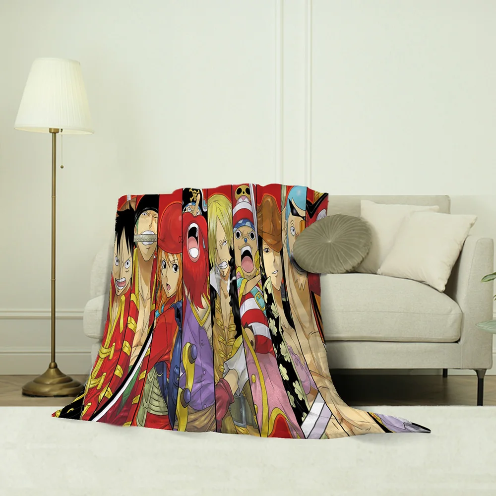 

Banda Anime One Piece Blanket Design Flannel Fleece Blanket Printed Sofa Warm Bed Throw Blanket Adult Blanket