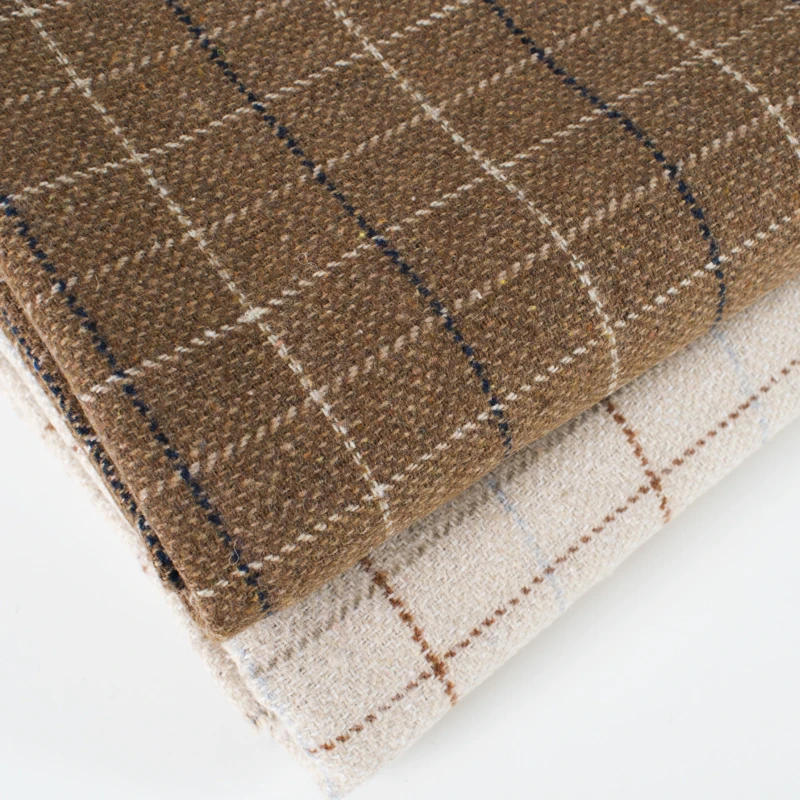 50cm*150cm/Piece Thickened British Style Plaid Fabric Woollen Imitation Cashmere Coat Woolen Cloth DIY Handmade Material |