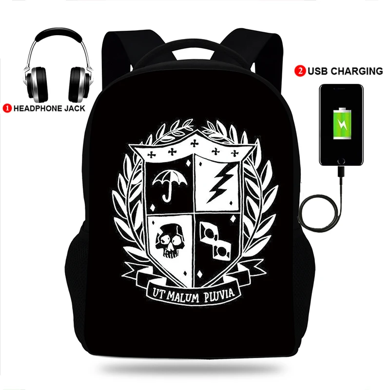 Umbrella Academy ёмкость UT MALUM PLUVIA рюкзак Многофункциональный USB зарядка школьный Аниме
