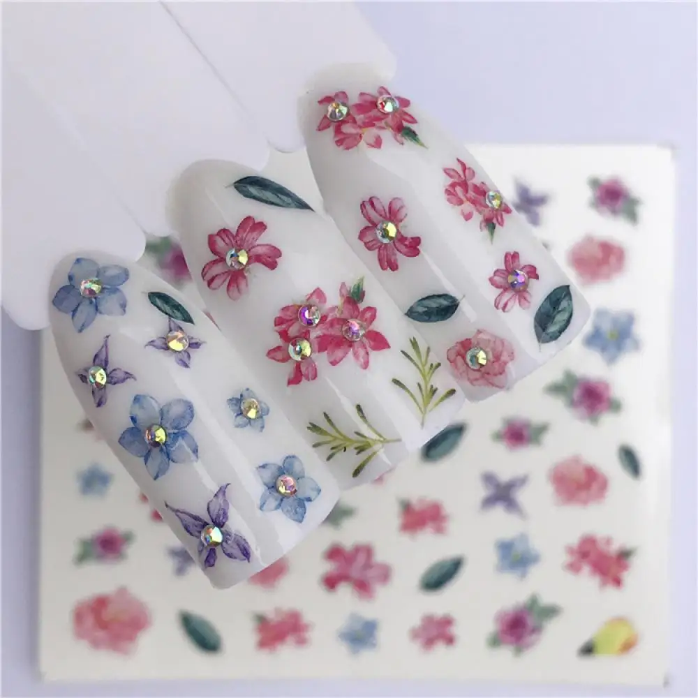 1P Kawaii Christmas Tree Flower Sticker Nail Glitter Powder Metallic Art UV Gel Polishing DIY Decorations Manicure | Красота и