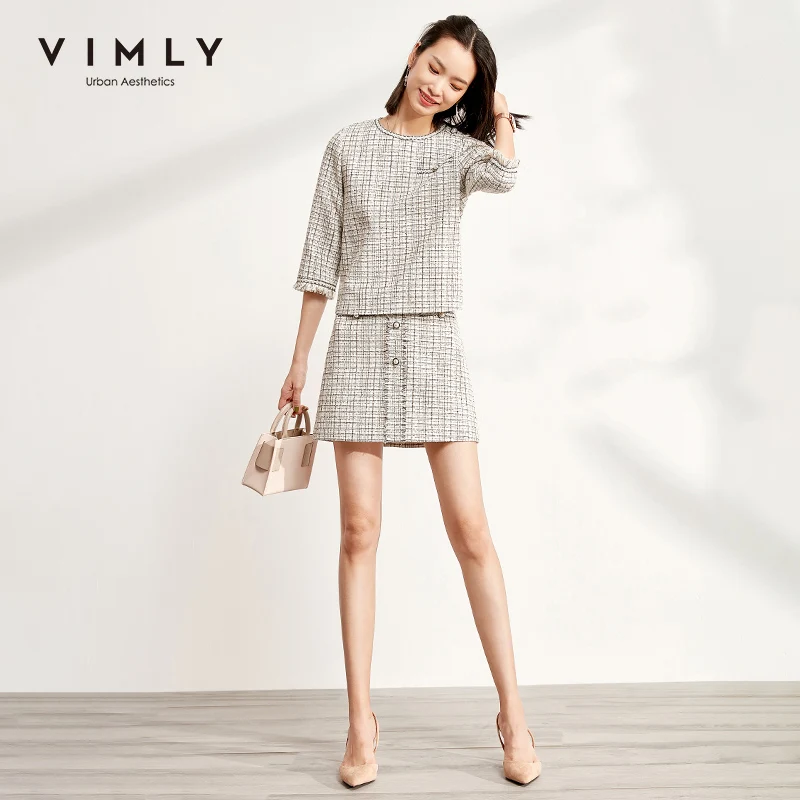 Женский винтажный комплект из 2 предметов Vimly элегантный топ с круглым вырезом и