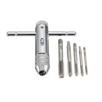wenxing 5pcsset adjustable 3 8mm t handle ratchet tap wrench with m3 m8 machine screw thread metric plug tap machinist tool