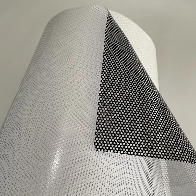 50x500 см белый перфорированный односторонний вид печати медиа виниловая оконная пленка самоклеящаяся