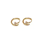 Женские серьги-кольца с бриллиантами, позолоченные серьги Un Clou, винтажные роскошные дизайнерские украшения, подарочные аксессуары для женщин, 2021