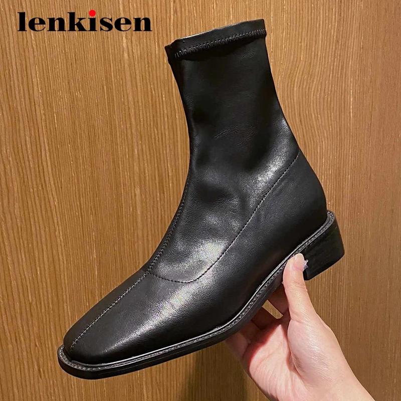 Lenkisen корейские девушки 2020 Зимние новые сапоги ручной работы классические цвета