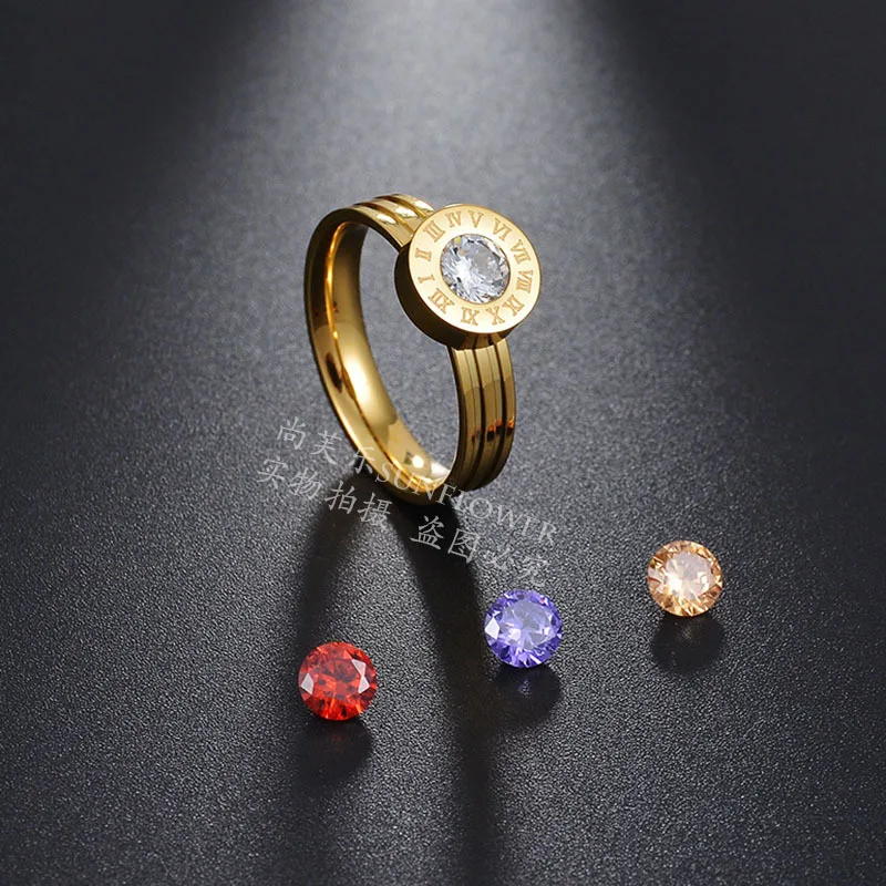 Elepple креативный Римский Цифровой Красочный Циркон Сменные кольца для мужчин и