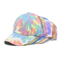tie dye baseball cap 2021 new fashion summer men women ventilate cotton candy color baseball cap outdoor adjustable sun hat