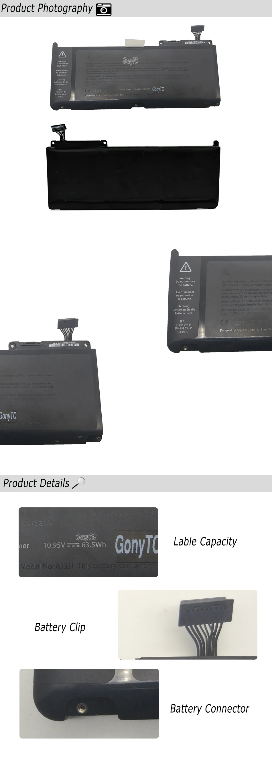 Оригинальная батарея 63.5Wh 10,95 V A1331 A1342 для Apple MacBook Unibody 13 дюймов MC234LL/A MC233LL/A Late 2009 Mid 2010