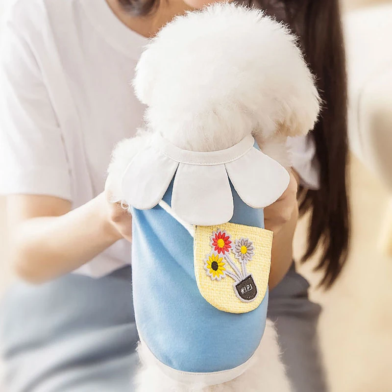 

Daisy Skirt Pet Dog Clothes Fashion Dress Clothing Dogs Super Small Costume Cute Cotton Chihuahua Summer Yollow Pet Costume 2021