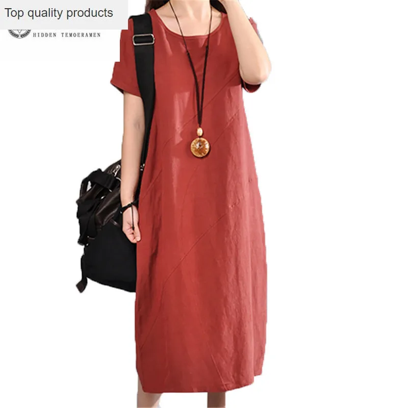 Новинка 2020 Восстановленное в древнем стиле свободное однотонное женское платье