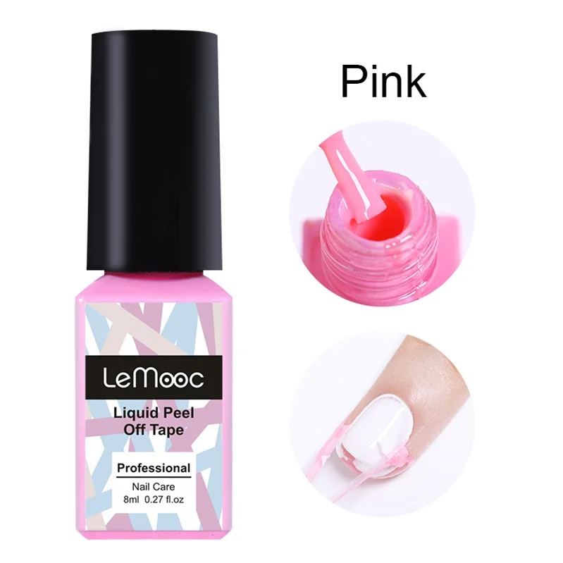 Pink LEMOOC 8 мл жидкость для снятия клейкой ленты для ухода за ногтями защита для пальцев фруктовый без запаха антифриз розовый ГВОЗДЬ кутикулы защитные инструменты для стемпинга - Цвет: Pink
