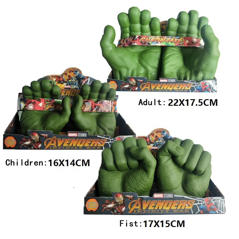 Guantes de Hulk de Los Vengadores de Disney, figuras de Hulk, pu&ntilde;os de Hulk, guantes de Cosplay de Spiderman, leyendas, modelo de agarre Gamma, juguete, regalos de A&ntilde;o Nuevo-5