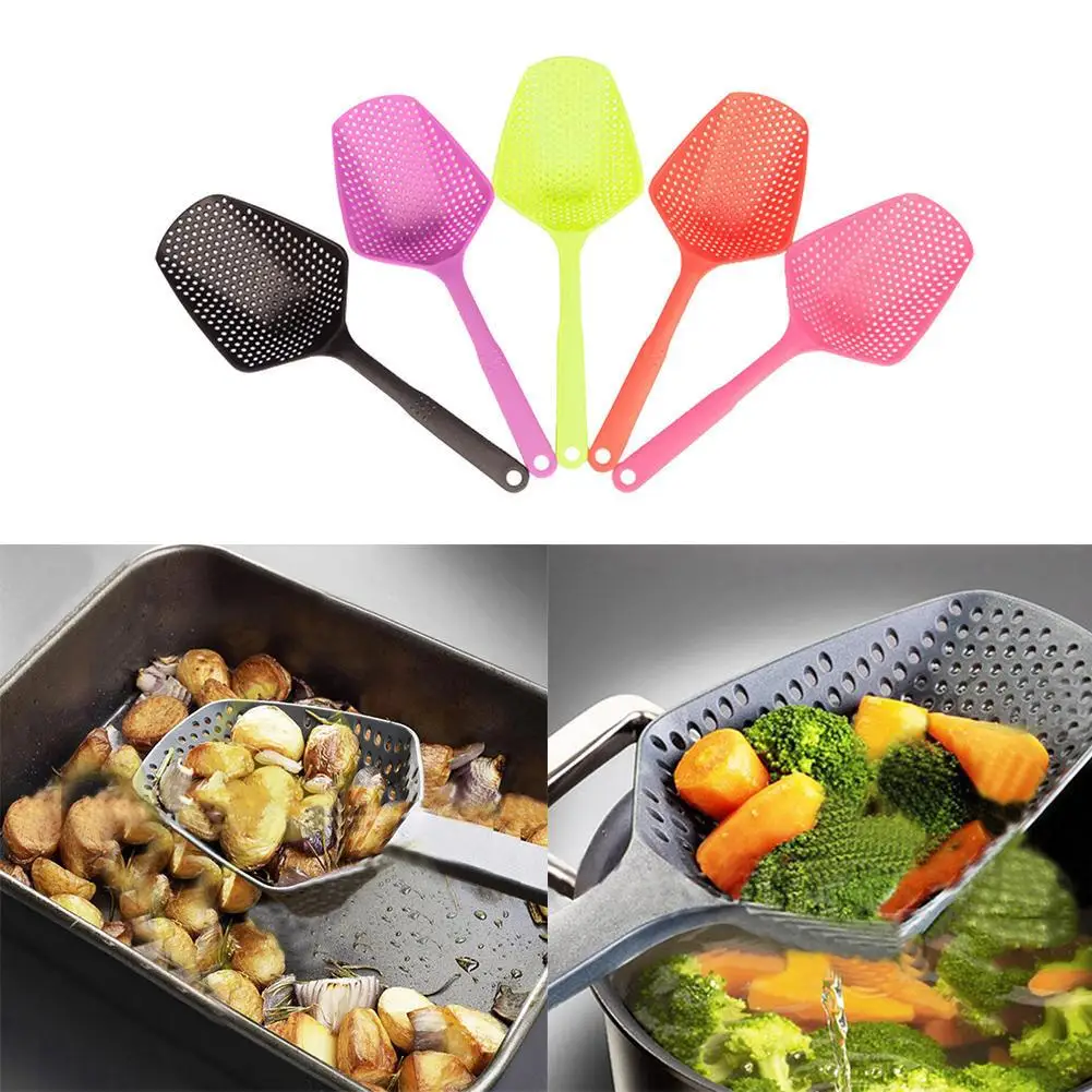 

Non-stick Strainer Scoop Colander Long Handle Skimmer Spoon Drain Shovel Strainers Water Leaking Shovels Ice Shovel Colanders