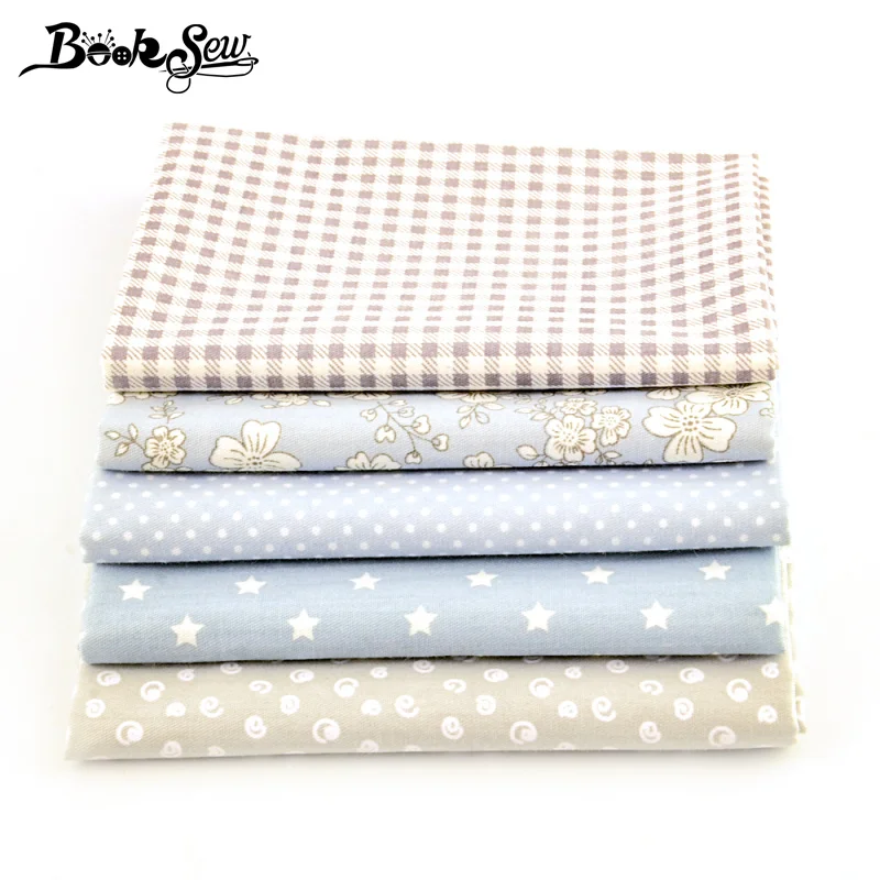 Booksew 100% хлопок саржевая ткань серый цветочный узор в горошек звездный швейный