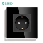 BSEED настенная розетка стандарта ЕС, белая, черная, золотистая, монокристаллическая панель, электрическая розетка 16 А, 110-240 В, розетка