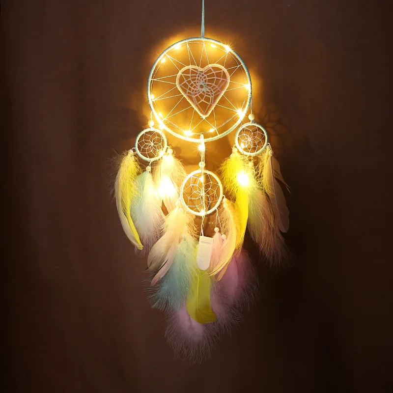 

Feather LED Lights Circle Led Light Cute Creative Holiday Indoor Fantastic Wall Decoration Fashion Heart Geometry Decors Luces
