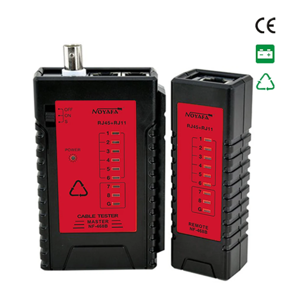 Тестер сетевого кабеля NOYAFA RJ11 RJ12 RJ45 Cat5 BNC|network cable tester|cable testerlan network tester |