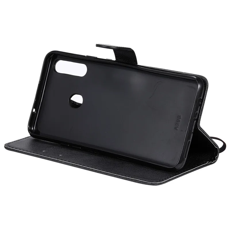 Чехол-книжка для Samsung A20S Роскошный чехол-бумажник из искусственной кожи задняя