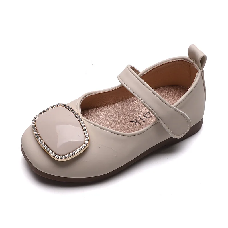 

Girls Princess Single Shoes Fashion All-match Shallow Mouth Square Toe Soft Sole Peas Shoes PU Leather Shoes Mary Janes Shoes