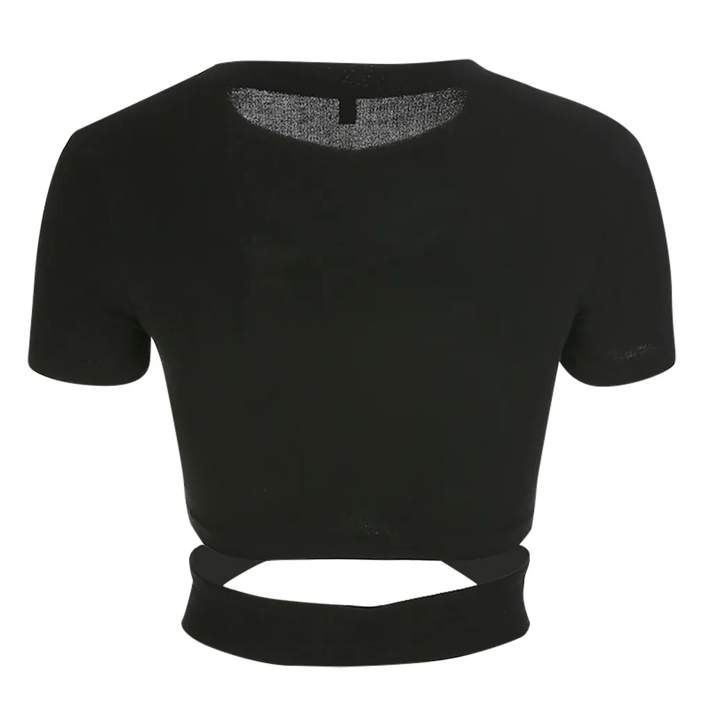 Сексуальная облегающая женская футболка для отдыха с поперечными надписями