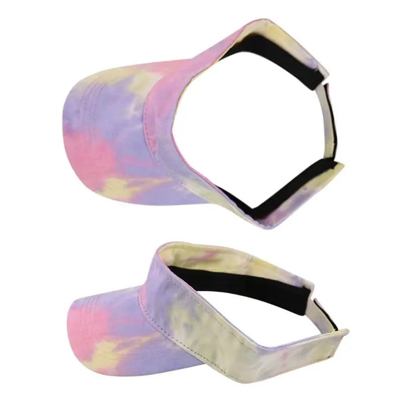 

Adult Sport Empty Top Baseball Cap Colorful Gradient Tie-Dye Sunscreen Visor Hat