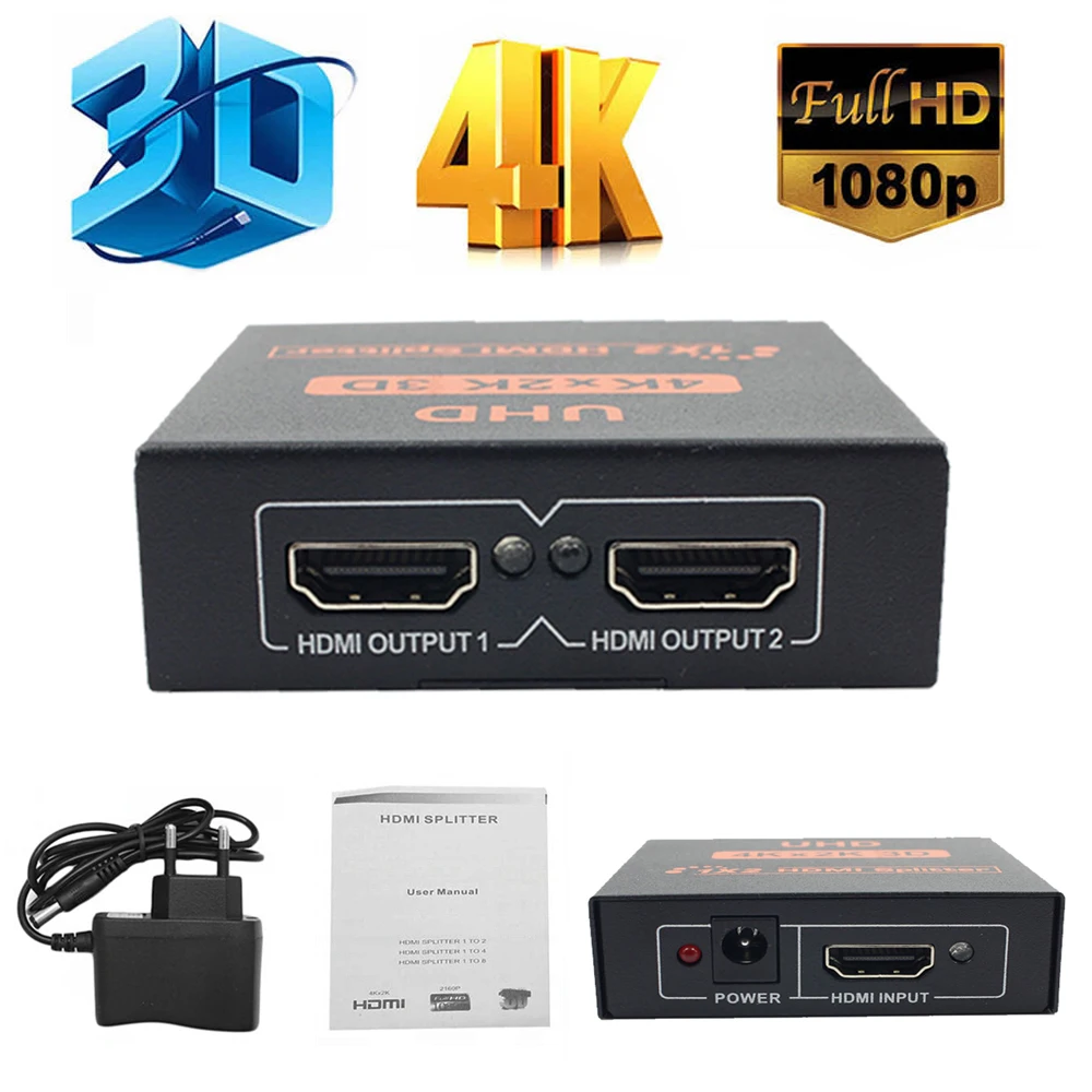 Сплиттер Ultra HD 4K 1x4 порт 3D UHD 1080p * 2K видео HDMI совместимый коммутатор переключатель 1