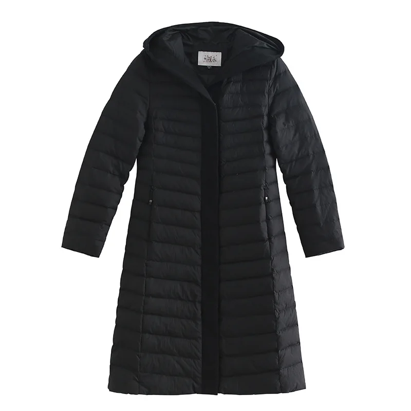 

2019 новый стиль, зимний тонкий пуховик, женский пуховик средней длины в Корейском стиле, приталенное пальто на белом утином пуху