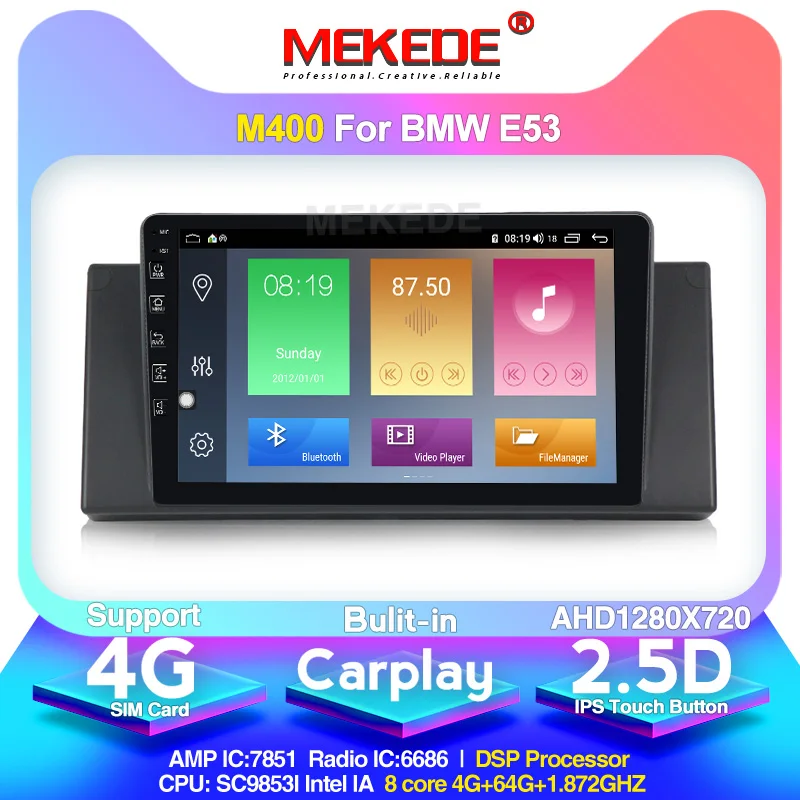 Mekede Android 10 0 4G + 64G Автомобильный мультимедийный плеер радио GPS навигация для BMW 5