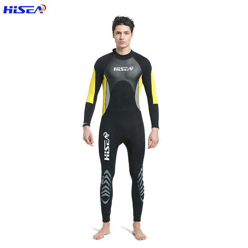 買取 Hisea 3 ミリメートルネオプレン男性ウェットスーツ抗 Uv フルボディサーフィンスピアフィッシング水泳ダイビングスーツシュノーケリングのスーツロングスリーブ暖かい