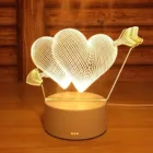Романтическая любовная 3D лампа в форме сердца, акриловый светодиодный ночсветильник, декоративная настольная лампа, подарок для любимой жены на День святого Валентина